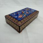 جعبه خاتم کاری استخونی مدل گل و مرغ سایز 11در21 - Image 11