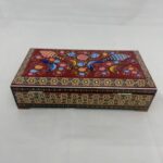 جعبه خاتم کاری استخونی مدل گل و مرغ سایز 11در21 - Image 6