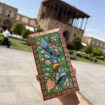 جعبه خاتم کاری استخونی مدل گل و مرغ سایز 11در21 - Image 2