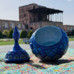 قندان  مسی میناکاری اصفهان 20سانتی - Image 3