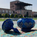 قندان  مسی میناکاری اصفهان 20سانتی - Image 2