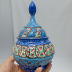قندان  مسی میناکاری اصفهان 16سانتی - Image 6