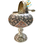 شکلات خوری  قلمزنی مدل گل و مرغ دورنگ 30 سانتی - Image 3
