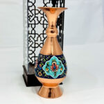 گلدان مسی طرح پرداز ارتفاع 20 سانتی به همراه پلکسی - Image 5