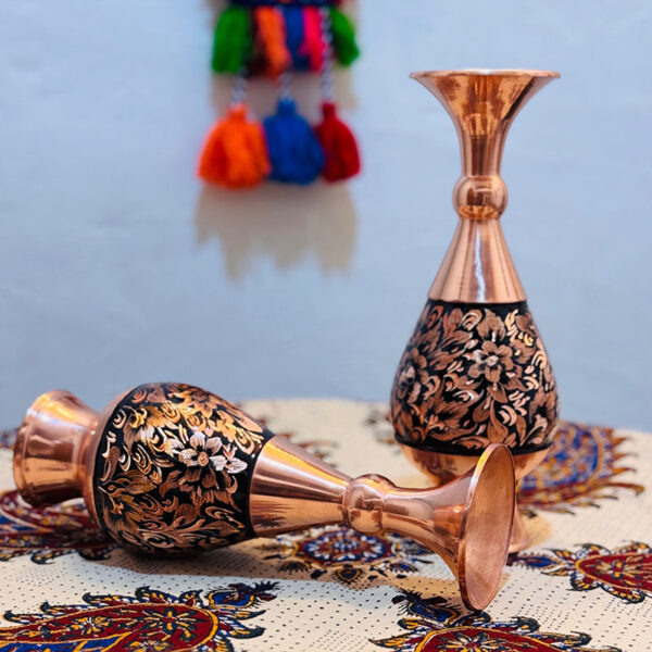 ست هدیه اداری گلدان مسی الماس تراش 25 - Image 7
