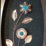 تابلو گل مسی فیروزه کوبی دوگل ساده - Image 4