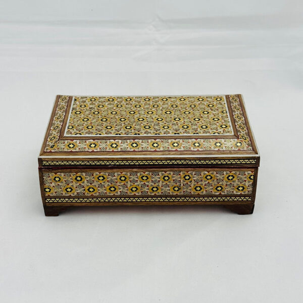 جعبه خاتم کاری استخونی مدل پره وارو 10در16 - Image 8
