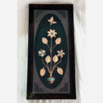 ست هدیه اداری گلدان مسی الماس تراش و تابلو فیروزه کوبی - Image 10