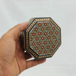 جعبه چوبی النگویی خاتم کاری هشت گوش - Image 3