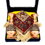 ست اداری رومیزی قلمکار با گلدان مسی الماس تراش 20 - Image 2