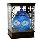 قندان میناکاری مسی به همراه پلکسی مشبک - Image 11