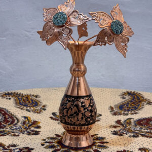 گلدان مسی الماس تراش 16 سانتی