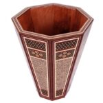 ست جعبه دستمال کاغذی و سطل خاتم کاری صلیبی - Image 6