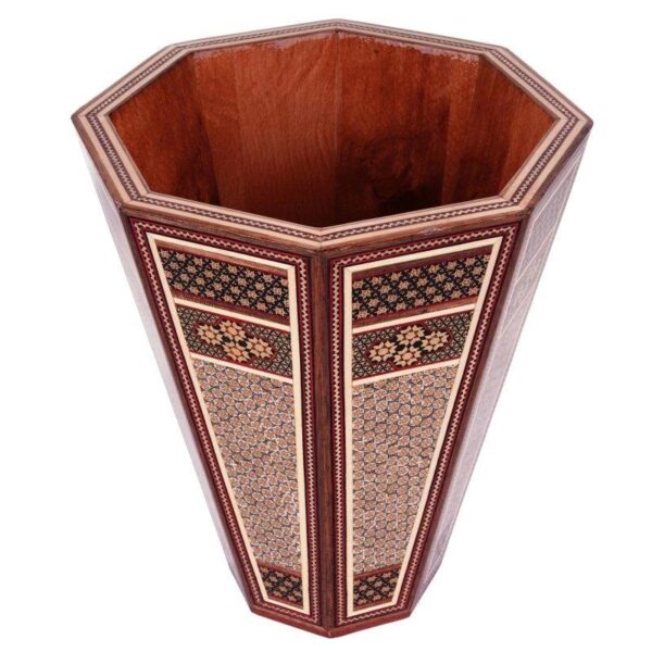 ست جعبه دستمال کاغذی و سطل خاتم کاری صلیبی - Image 6