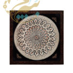 تابلو قلمزنی سینی مسی  با قاب  اعلا قطر35