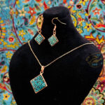 نیم ست زیورآلات مسی فیروزه کوبی مدل 6 - Image 3
