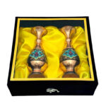 گلدان مسی الماس تراش و پرداز با جعبه مخمل - Image 8