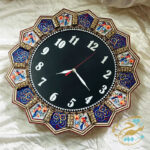 ساعت  خورشیدی خاتم کاری  گل ومرغ باصفحه مشکی - Image 12