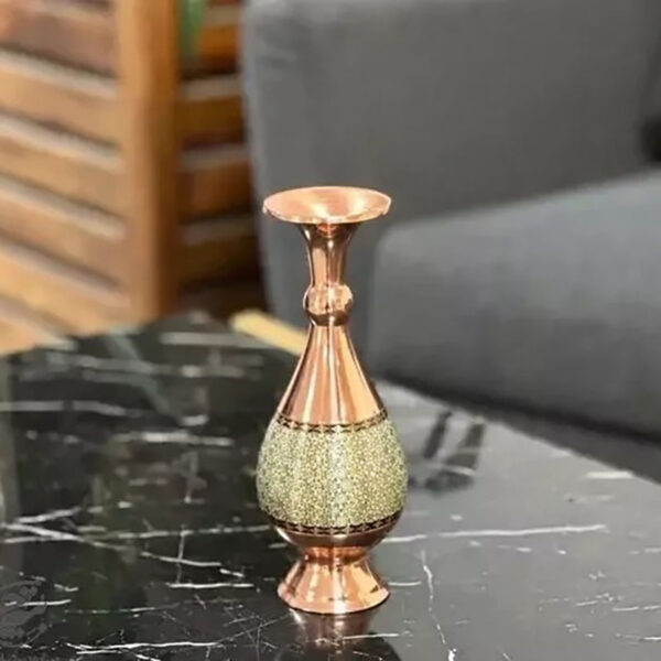 ست هدیه هدیه اداری ترمه و گلدان مس و خاتم - Image 7
