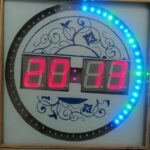 ساعت دیواری خاتم کاری دیجیتال مدل چهارگوش سایز  55در55 - Image 2