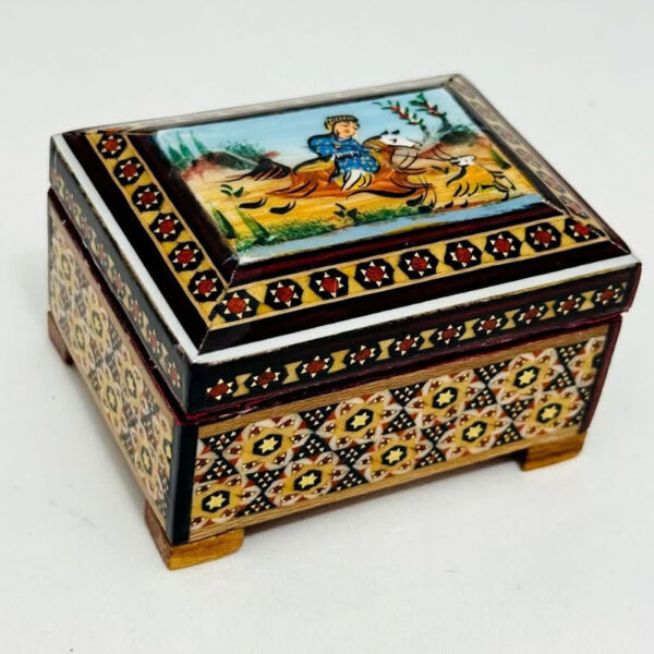 جعبه خاتم کاری استخونی مدل چوگان 6در8 - Image 3