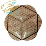 شکلات خوری خاتم کاری سه درب مدل پره وارو  طرح گلی شش ضلعی سایز 23در23