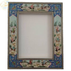 قاب A4 دور نقاشی شکارگاه (چوگان) خاتم کاری لوح تقدیر قیلی 21در30