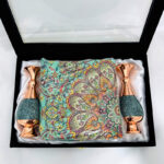 ست هدیه اداری ترمه و گلدان مس و فیروزه - Image 7