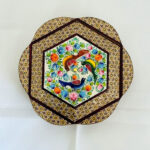 شکلات خوری خاتم با مینیاتور طرح گل و پرنده - Image 5