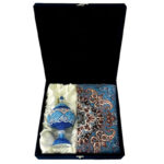 ست هدیه اداری شکلات خوری میناکاری و ترمه - Image 5