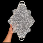 ظروف ملیله کاری سینی پروانه بیضی لبه دار - Image 4