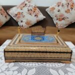 قلمدان رومیزی با جعبه لولایی بزرگ خاتم کاری  22در30 - Image 2