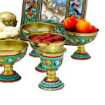 ست هفت سین میناکاری طرح برجسته سبز فیروزه ای - Image 5