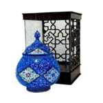 قندان میناکاری مسی به همراه پلکسی مشبک