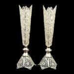 پک هدیه صنایع دستی ملیله کاری گلدان مدادی و ترمه - Image 5