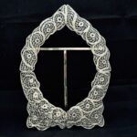 قاب آینه ملیله کاری نقره طرح بیضی سایز بزرگ - Image 4