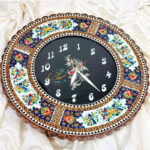 ساعت خاتم کاری گرد گل وبلبل صفحه مشکی حاشیه گل - Image 3