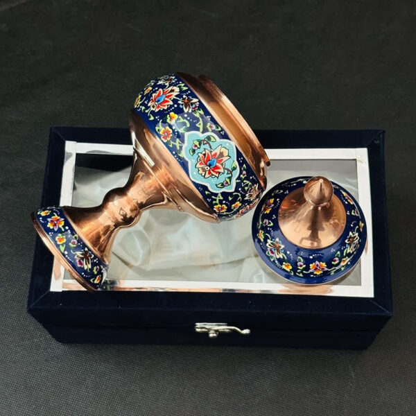 شکلات خوری مس و پرداز ارتفاع 25 با جعبه مخمل - Image 2