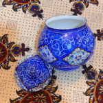 قندان میناکاری مسی به همراه پلکسی مشبک - Image 8