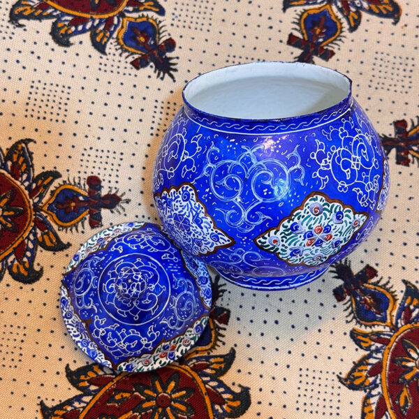 قندان میناکاری مسی به همراه پلکسی مشبک - Image 8