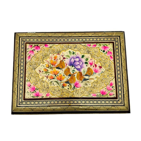 جعبه خاتم مدل سیمی نقاشی گل و بلبل - Image 3