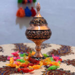 شکلات خوری مسی الماس تراش20 سانتی به همراه جعبه - Image 14