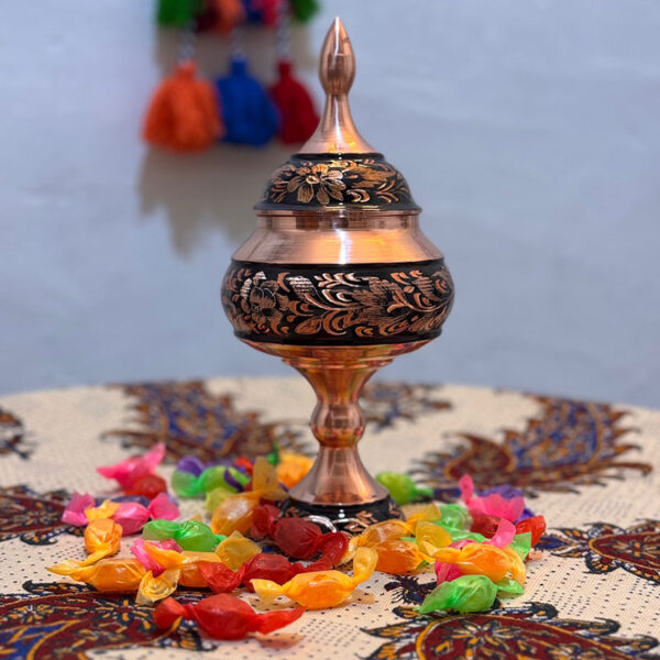 شکلات خوری مسی الماس تراش20 سانتی به همراه جعبه - Image 14