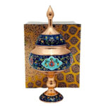 شکلات خوری مسی پایه دار مس و پرداز با جعبه سنتی - Image 13