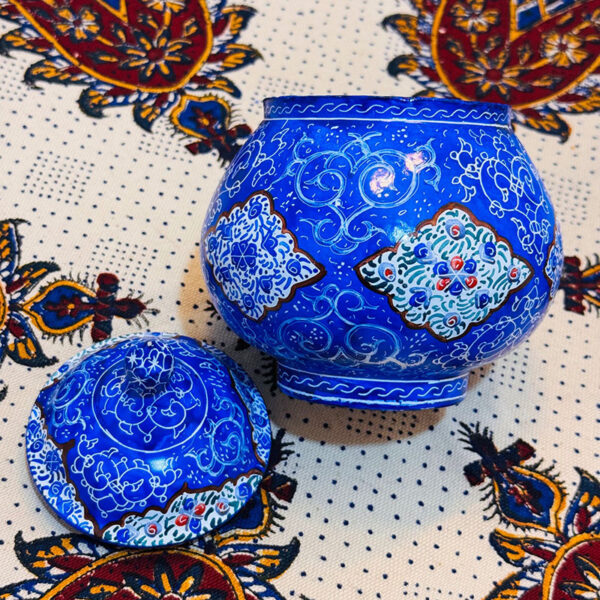 قندان میناکاری مسی به همراه پلکسی مشبک - Image 5
