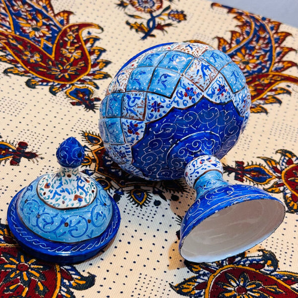 شکلات خوری پایه دار میناکاری روی مس - Image 5