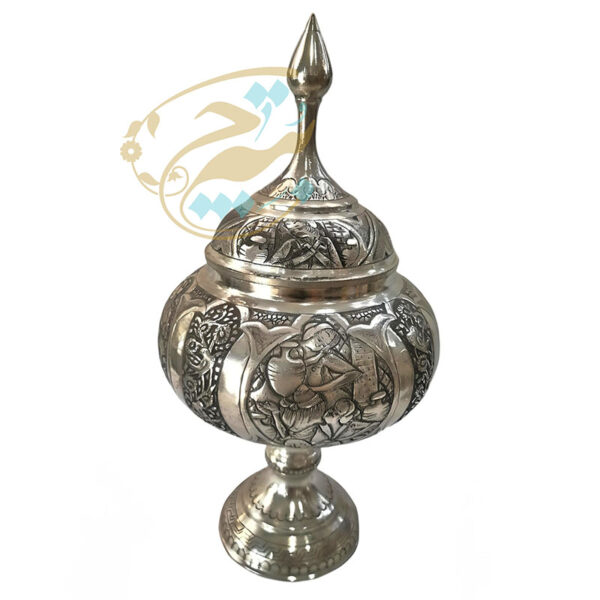 گز خوری  قلمزنی مدل بزم  و چهره(شکلات خوری پایه دار) - Image 2