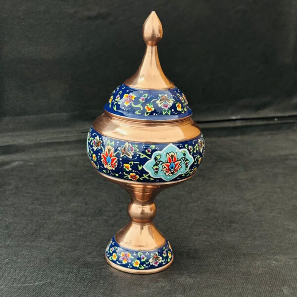 شکلات خوری مسی پایه دار مس و پرداز ارتفاع 23 سانتی - Image 6