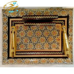قلمدان رومیزی با جعبه لولایی  خاتم کاری  11در15 - Image 4