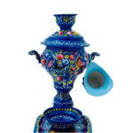 سرویس سماور دکوری میناکاری نقاشی برجسته گل و بلبل - Image 18